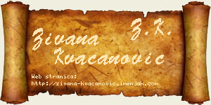 Živana Kvačanović vizit kartica